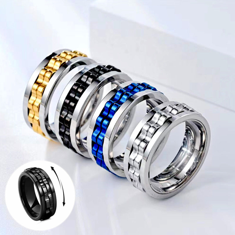 Titanium Gear Fidget Ring